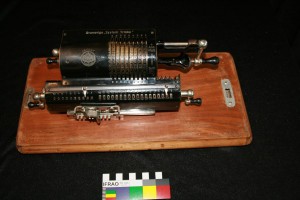 An original and working Brunsviga mechanical calculator.